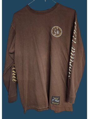 G Unit Vintage 90's Hip Hop Gorilla Unit Long Sleeve Heavy Duty T Shirt Brown